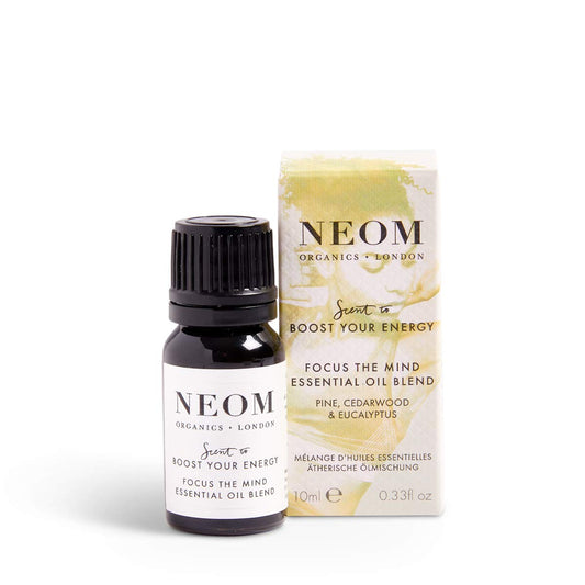 NEOM - Focus The Mind Essential Oil Blend, 10ml | Pine, Cedarwood & Eucalyptus | Scent to Boost Your Energy Range