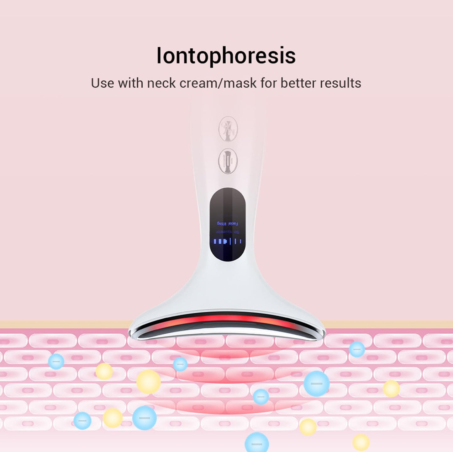 2025 New Face Massager Facial Lifting Device: Electric Neck Lift Machine 45°C ±5°C Heat EMS Microcurrent 4 Massage Modes Toning Devices Wand Anti-Wrinkle - Anti -Aging Face Sculpting Device，White