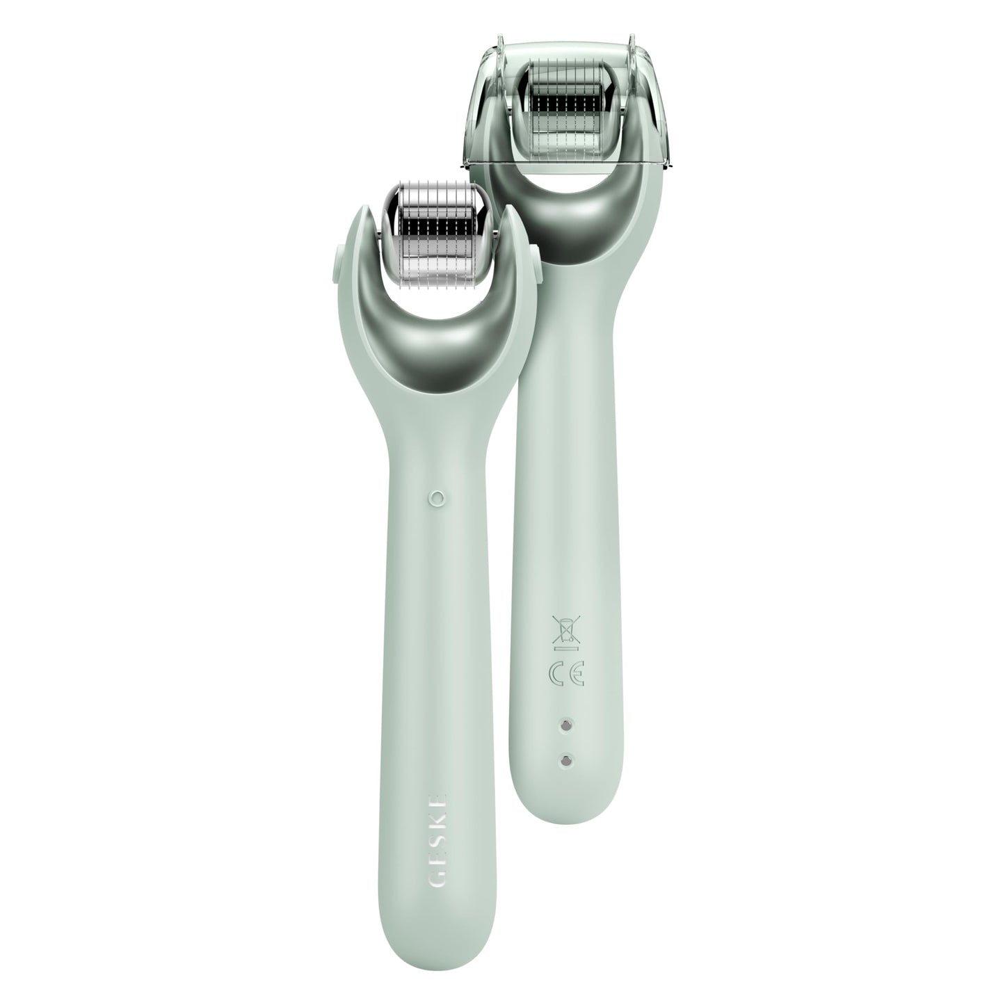 GESKE SmartAppGuided™ MicroNeedle Face Roller | 9 in 1 | Electric derma roller with rose quartz | Professional microneedling device | Needle roller | Beauty roller for face