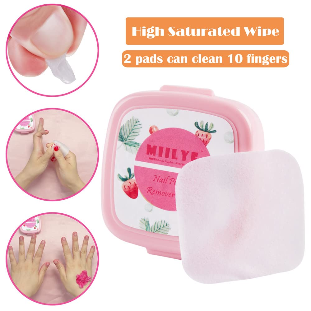 80PCS Nail Polish Remover Pads in Box, Easy to Carry | Instant Removal | Lint Free Nail Polish Wipes for Regular Air-dried Water/Oil Based Nail Polish Soak Off (80 Count (Pack of 1))