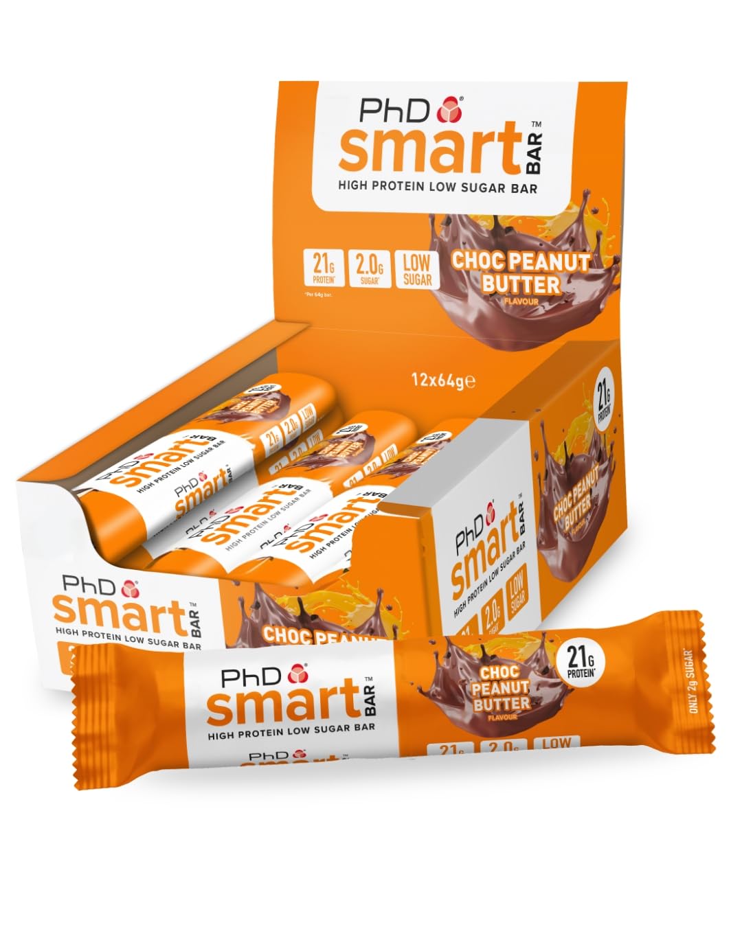 PhD Smart Protein Bar Chocolate Peanut Butter – 12×64 g | TRYTLION
