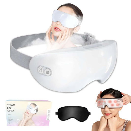 Qurevia Eye Steamer, Qurevia- Steam Therapy Mask, 2 Levels Adjustable Smart Hot & Cold Steam Eye Mask, Rechargeable Eye Care Device, Relax Eye Relief Tired Eyes, Relieve Dryness in 5 Minutes (1pcs)