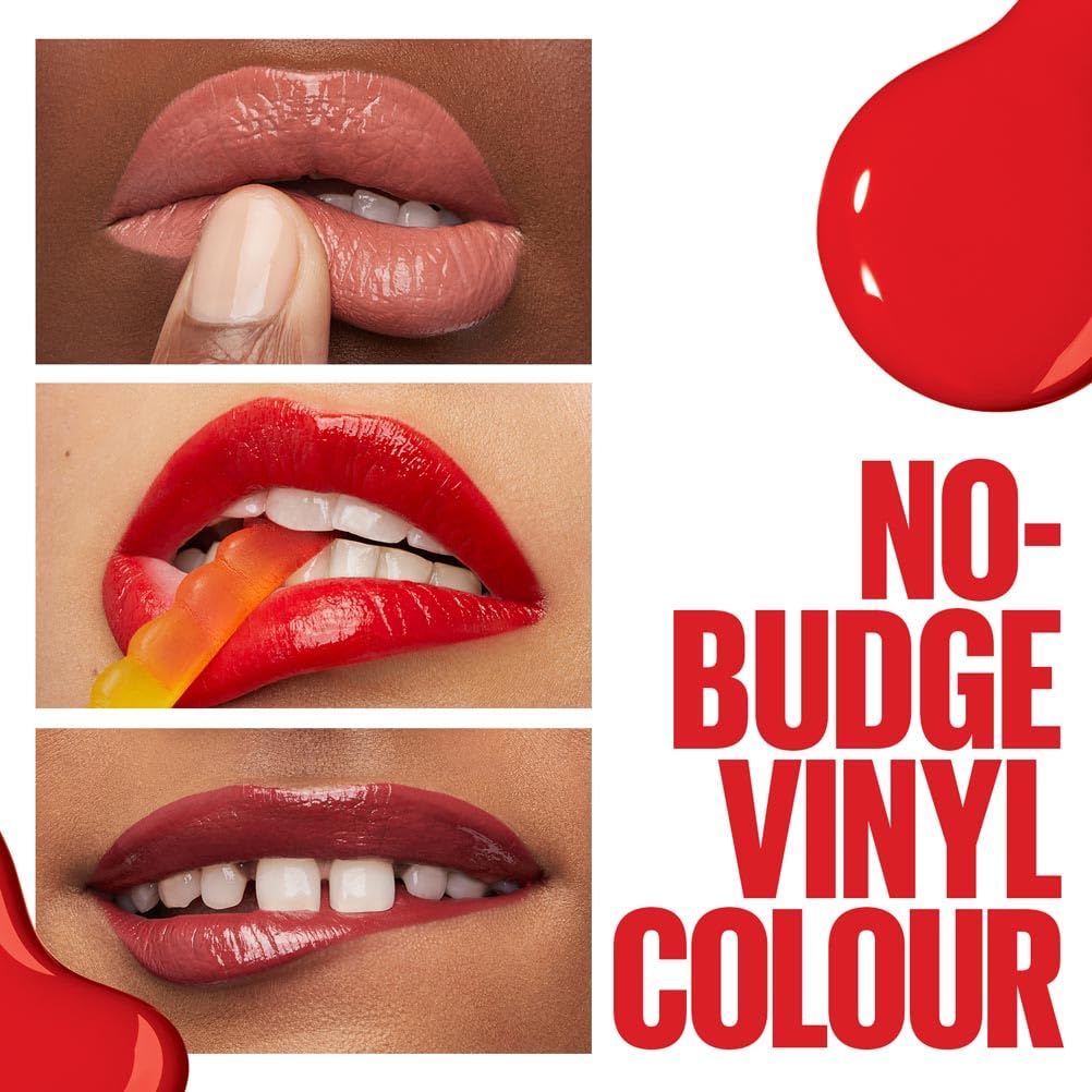 Maybelline New York Lip Colour, Smudge-free, Long Lasting up to 16h, Liquid Lipstick, Shine Finish, SuperStay Vinyl Ink, 35 Cheeky