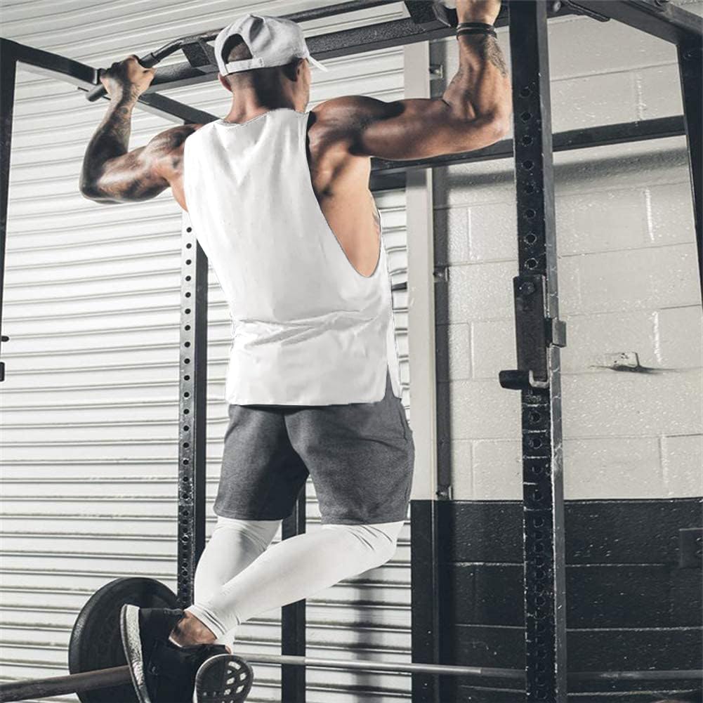 COOFANDY Men's Gym Tank Tops Sports T Shirt Fitness Workout Muscle Sleeveless Vest for Men UK Loose Fit Black White XL