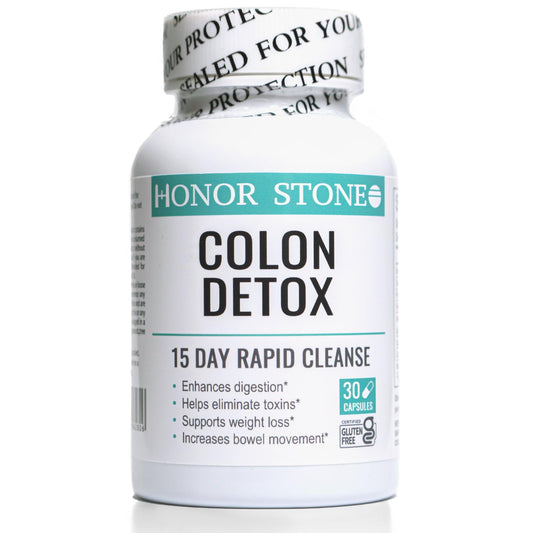 Honor Stone Colon Cleanse 15 Day Detox | Supports Weight Loss | Helps Eliminate toxins | Relieves Constipation & Bloating | Probiotics Support Gut Health | Herbal Stool Softener*