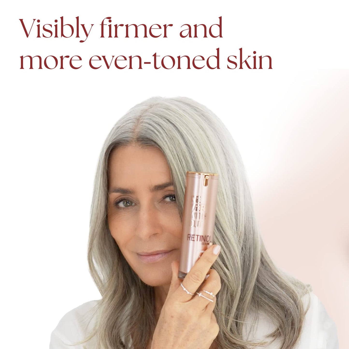 NeverWithout Retinol Serum with Hyaluronic Acid – Consists of Firming Copper Peptides & Collagen, Retinol Night Cream with Vitamin E & B5 for Cell Regeneration – Anti-Aging Serum for Face 30ml