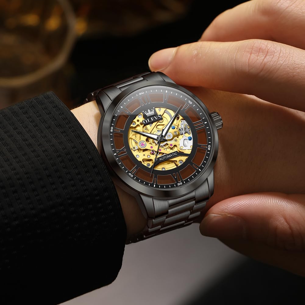 OLEVS Men’s Skeleton Automatic Mechanical Watch