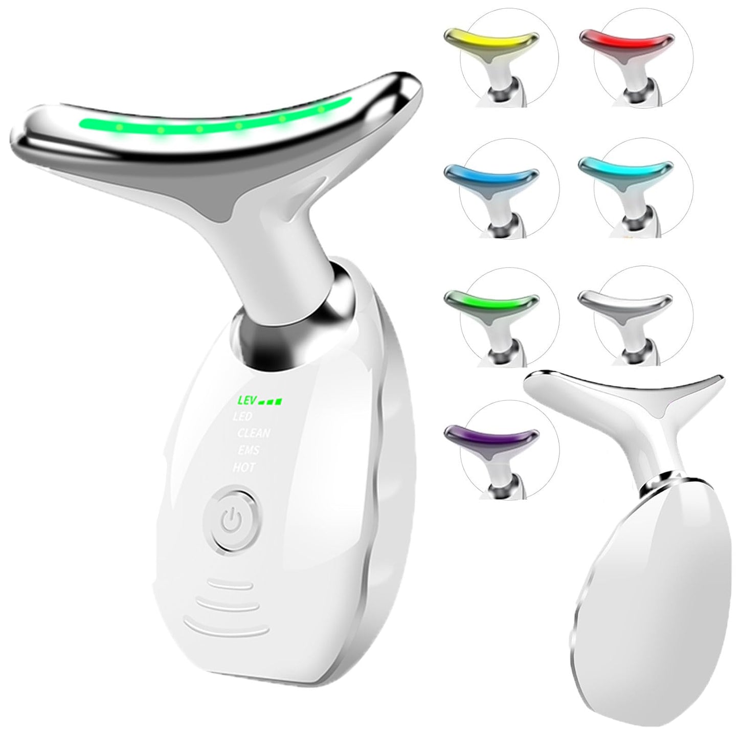 Electric Face Massager, 7 Color Anti-Wrinkle Face Device with 3 Massage Modes, Facial Neck Massager with Vibration for Skin Tightening and Smoothness