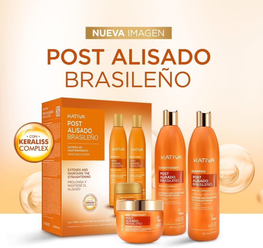 Kativa Tech Kativa Post Relaxer Kit X 3 Pack (Shampoo + Conditioner X 250 Ml + 250 Deep Treatment