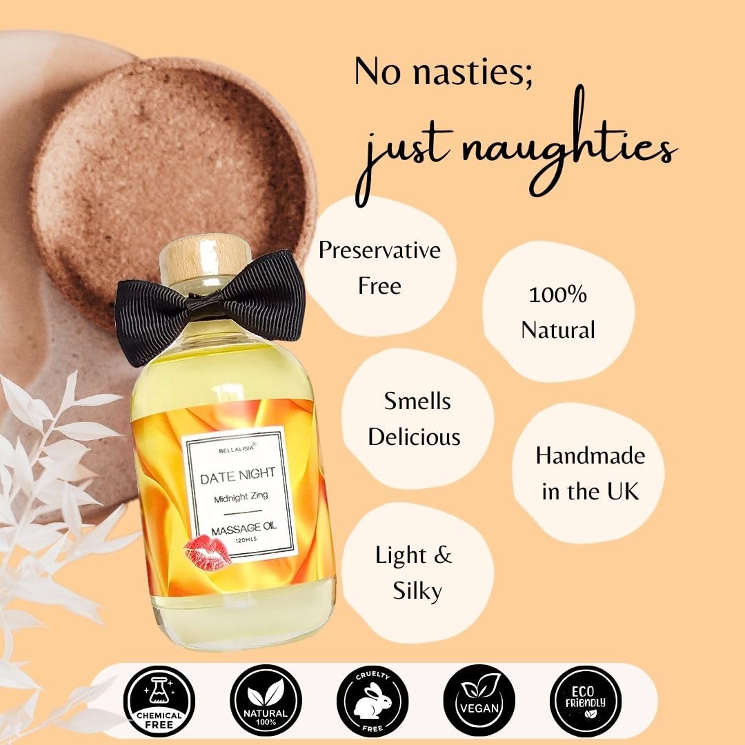 Luxurious Massage Oils for Date Night Ideas, Premium Summer Fruit Mix Body Oil Perfect Presents Birthday Anniversary, Valentines Day Gifts. Natural Sensual 120ml Massage Oils for Relaxing Fun.