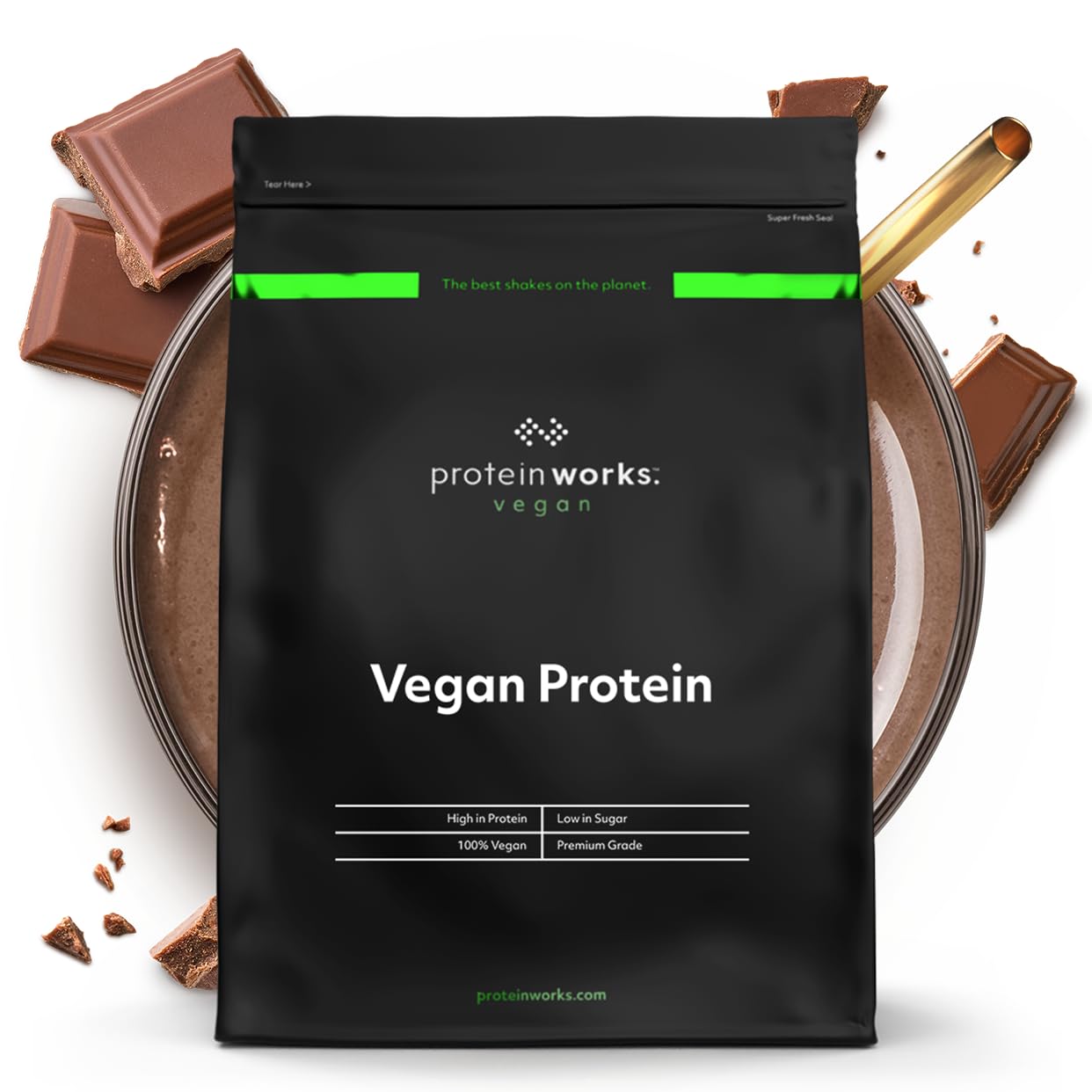 Protein Works Vegan Protein Chocolate Silk 1 kg | TRYTLION