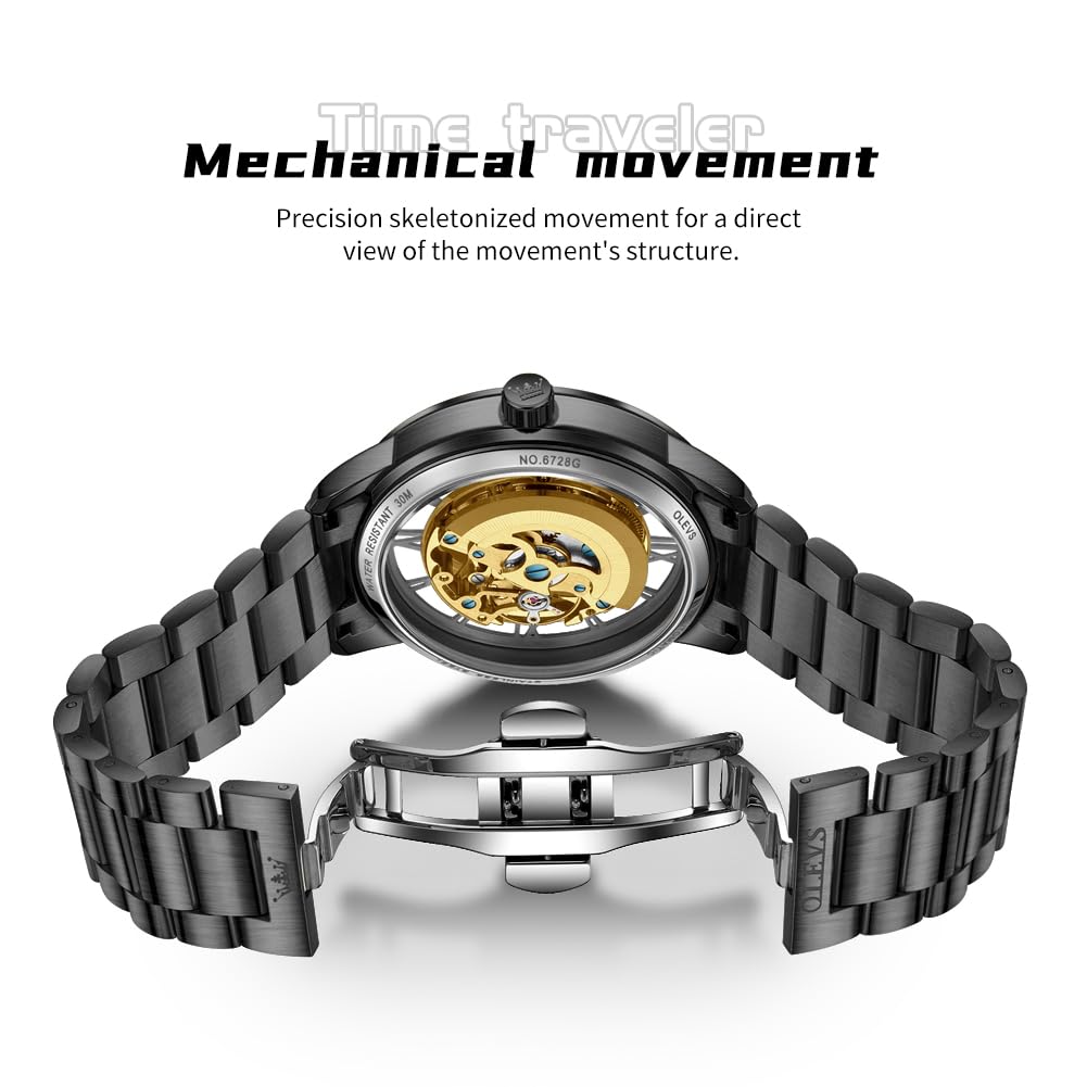 OLEVS Men’s Skeleton Automatic Mechanical Watch