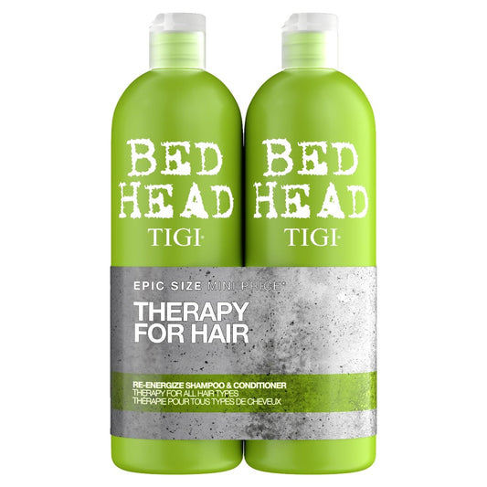 Bed Head by TIGI - Re-Energise Shampoo and Conditioner Set - Deep Cleansing And Conditioning Professional Hair Treatment - Ideal For All Hair Types - 2x750ml