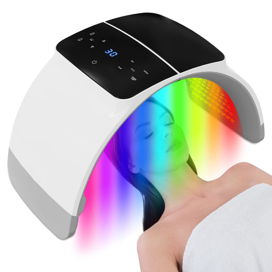 Photon LED Light Therapy, Cozion 7 Colors LED Mask Light Therapy - Foldable Red Light Mask PDT Beauty Machine, Professional Skin Care LED Therapy Mask for Face Body SPA, Home Beauty Salon Device