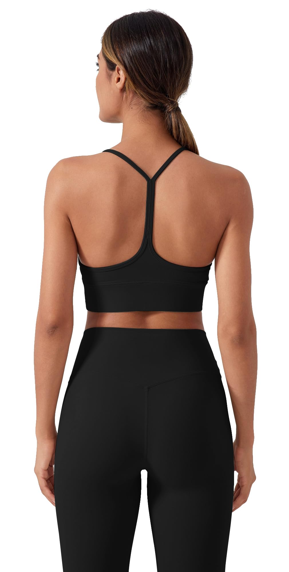 Memoryee Sports Bras Women High Impact Y-Back Non Wired Seamless Padded Halter Neck Comfort Ladies Bralettes Gym Top for Workout Yoga Running Dance Black S