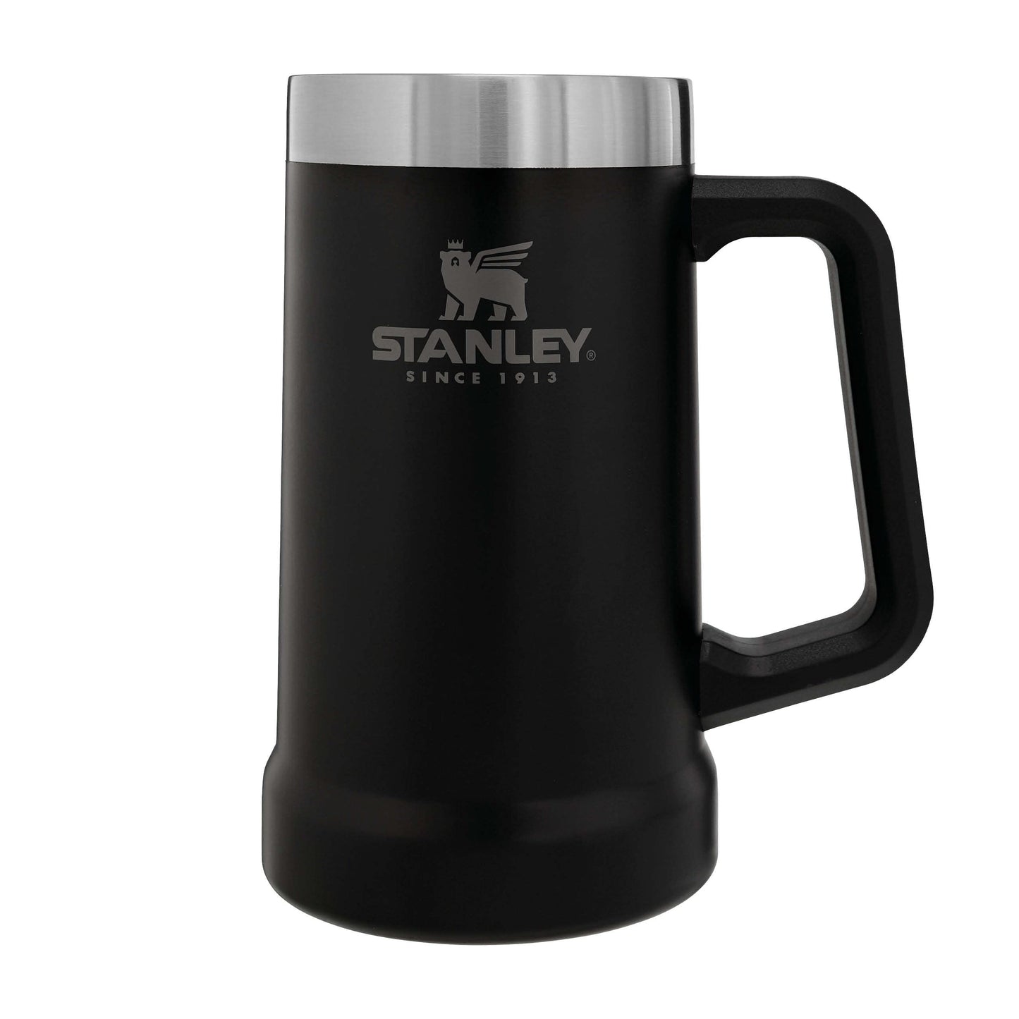 Stanley Adventure Vacuum Beer Stein 0.7L - Travel Mug Keeps Drinks Cold For 7 Hours - Stainless Steel Thermal Cup With Handle - Dishwasher Safe - Matte Black