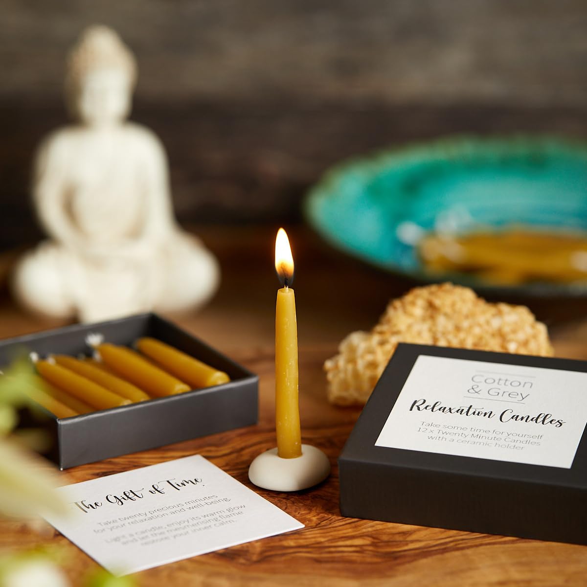 Relaxation Candles. 12 x Twenty Minute Candles with a Ceramic Holder for Relaxation, Meditation, Mindfulness and Well-Being