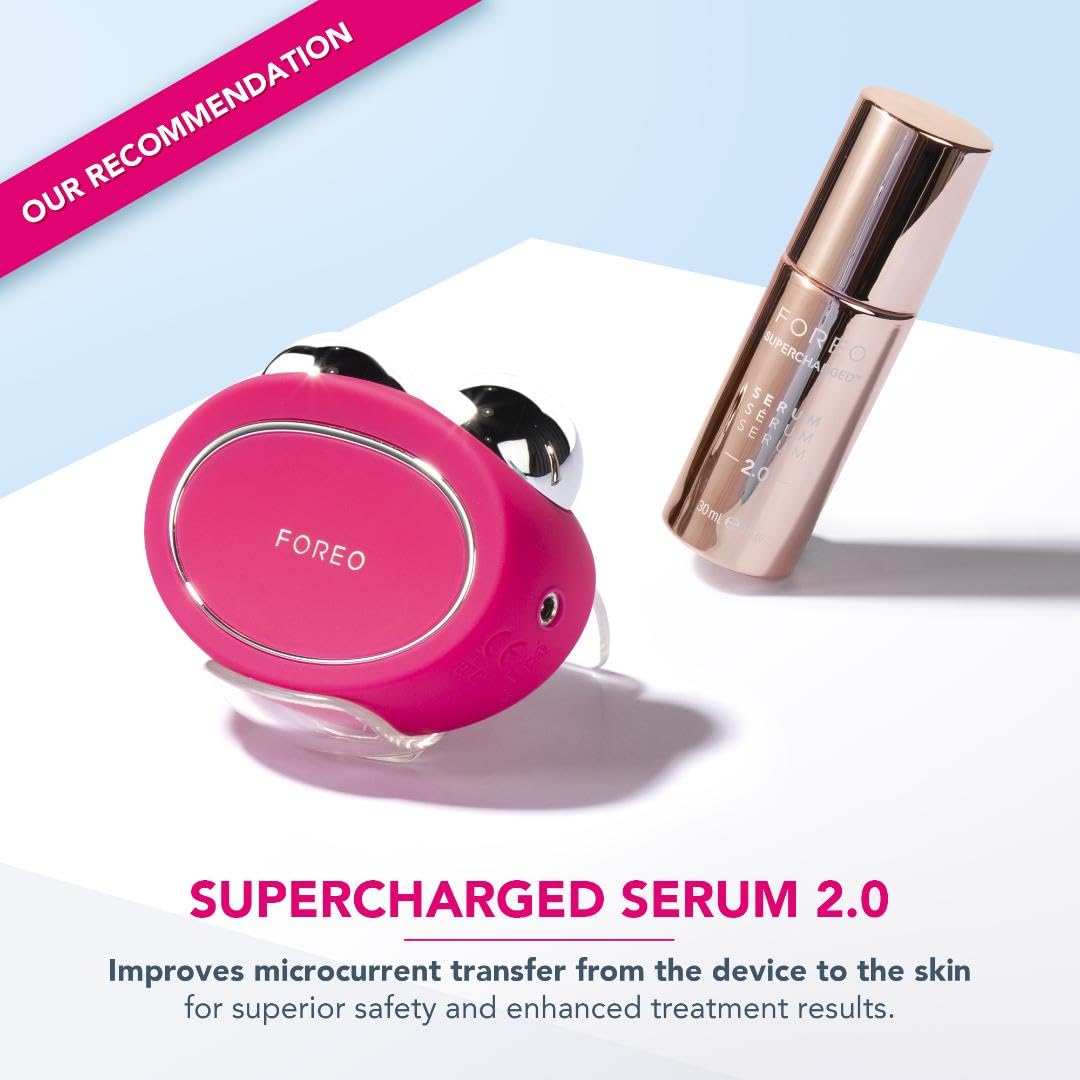 Foreo Bear Smart Microcurrent Face Device - Jaw Excerciser - Immediately Visible Non-Invasive Face Lift - Antiaging - Safe & Painless - Fuchsia