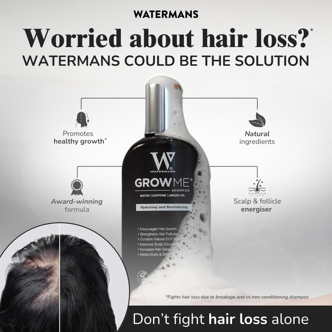 Grow Me® Hair Growth Shampoo - Not just a Caffeine Shampoo we include Biotin, Argan Oil, Rosemary, Niacinamide. Hair Thickening Treatment for Women & Men with progressed thinning.