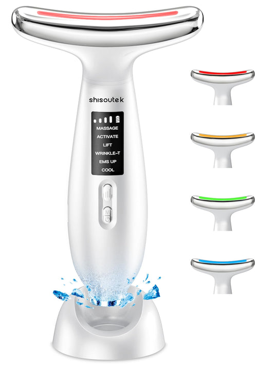 Face Lifting Device Facial Massager: Electric Skin Lift Neck Beauty Machine with 5°C Cooling Head - 45°C EMS Microcurrent Massage 6 Modes 4 LED- Face Sculpting Device Anti-Wrinkle Tightening Eye Body