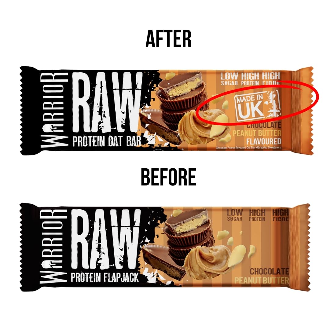 Warrior RAW Protein Bar Chocolate Peanut Butter – 12×75 g | TRYTLION