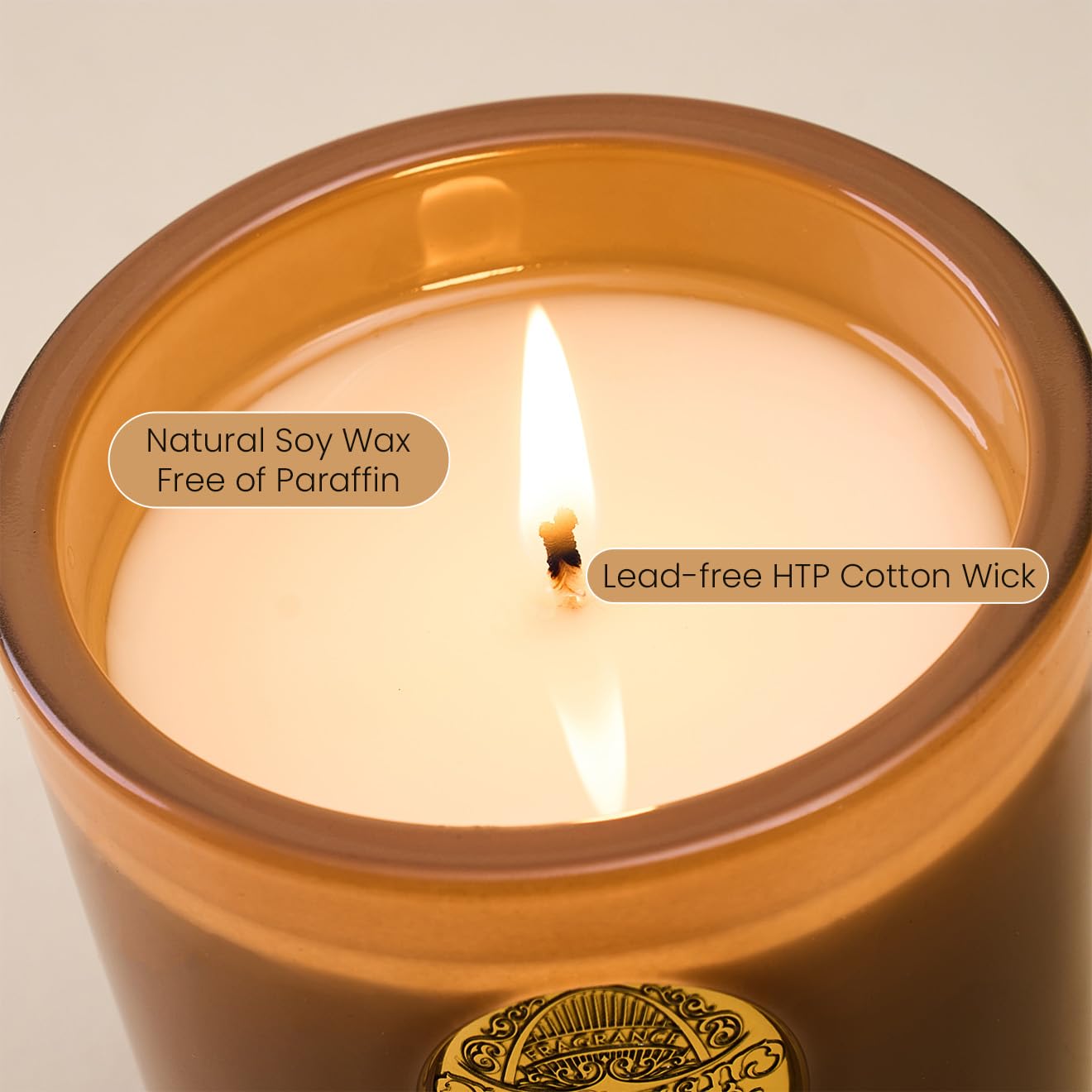 M&SENSE 290g Soy Scented Candles Sandal Woods - 55 Hours Long Burning, Natural Non-Toxic Glass Jar Candle, Aromatherapy for Relaxing, Luxury Birthday/Mother's Day Gifts for Women