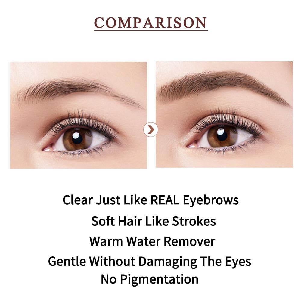 Waterproof Microblading Eyebrow Pen – 24-Hour Tattoo Brow Pencil (Brunette, 2 PCS)