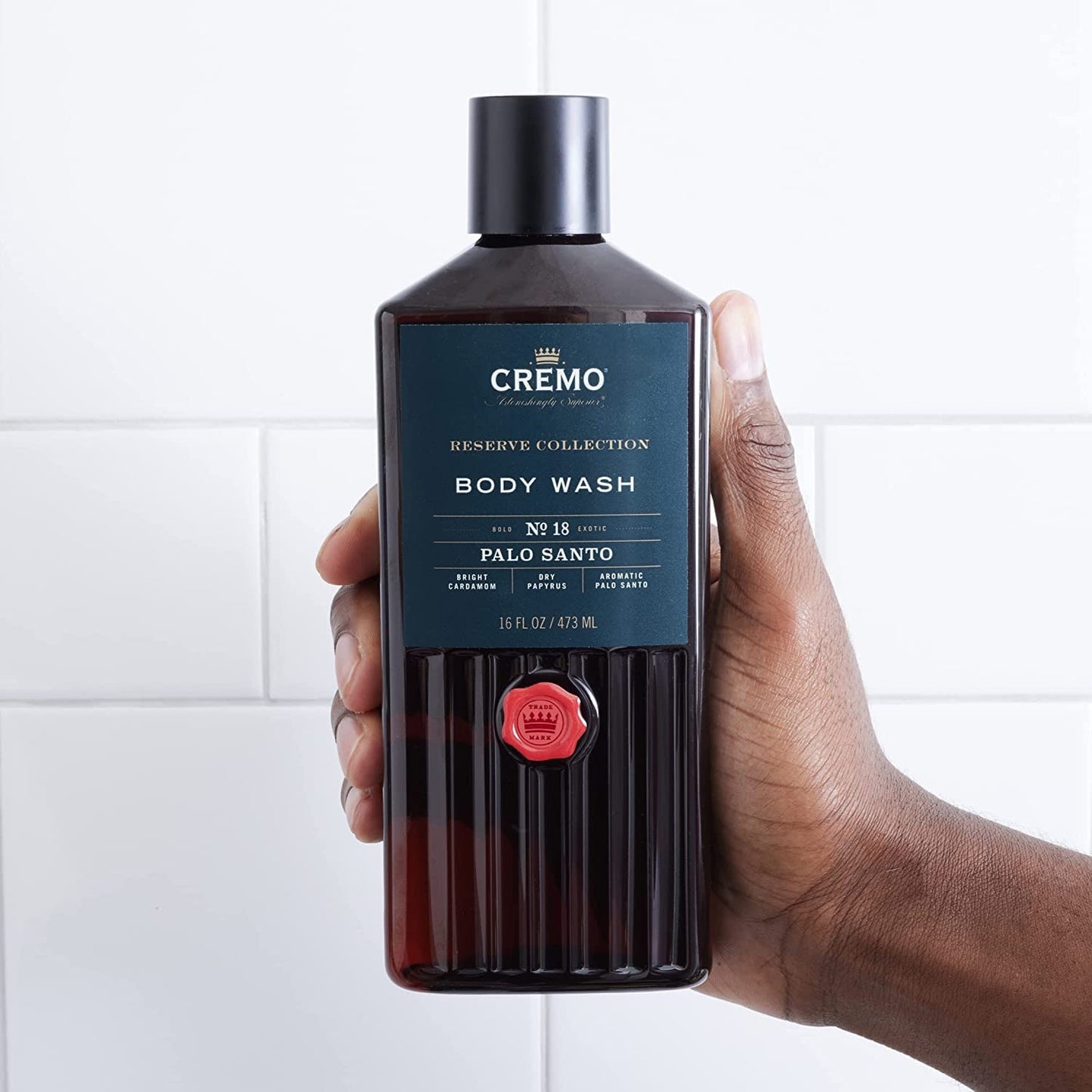 Cremo Reserve Collection Body Wash, Men's Shower Gel for Body Skin Care, Palo Alto Luxury Fragrance, 473 ml