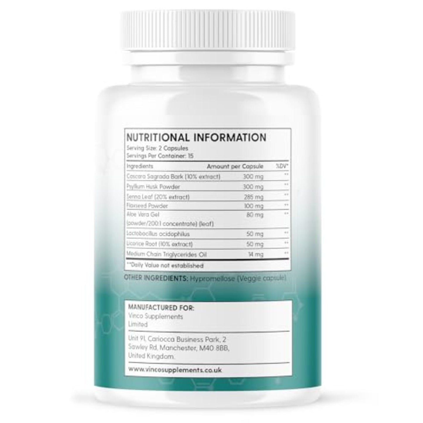 Vinco Colon Cleanse 15 Day Detox - Supports Weight Loss - Eliminates Toxins - Relieves Constipation & Bloating - Probiotics for Gut Health - Promotes Regularity - Herbal Stool Softener