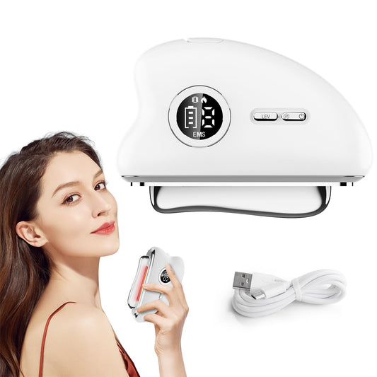 Face Device Gua Sha Electric - 2025 New, Gua Sha Tool for Face Yoga with Red Light Therapy, Facial Sculpting Device, for Skin Lift, Skin Care & Yoga, Wrinkle Smoothing and Body Massage (White)