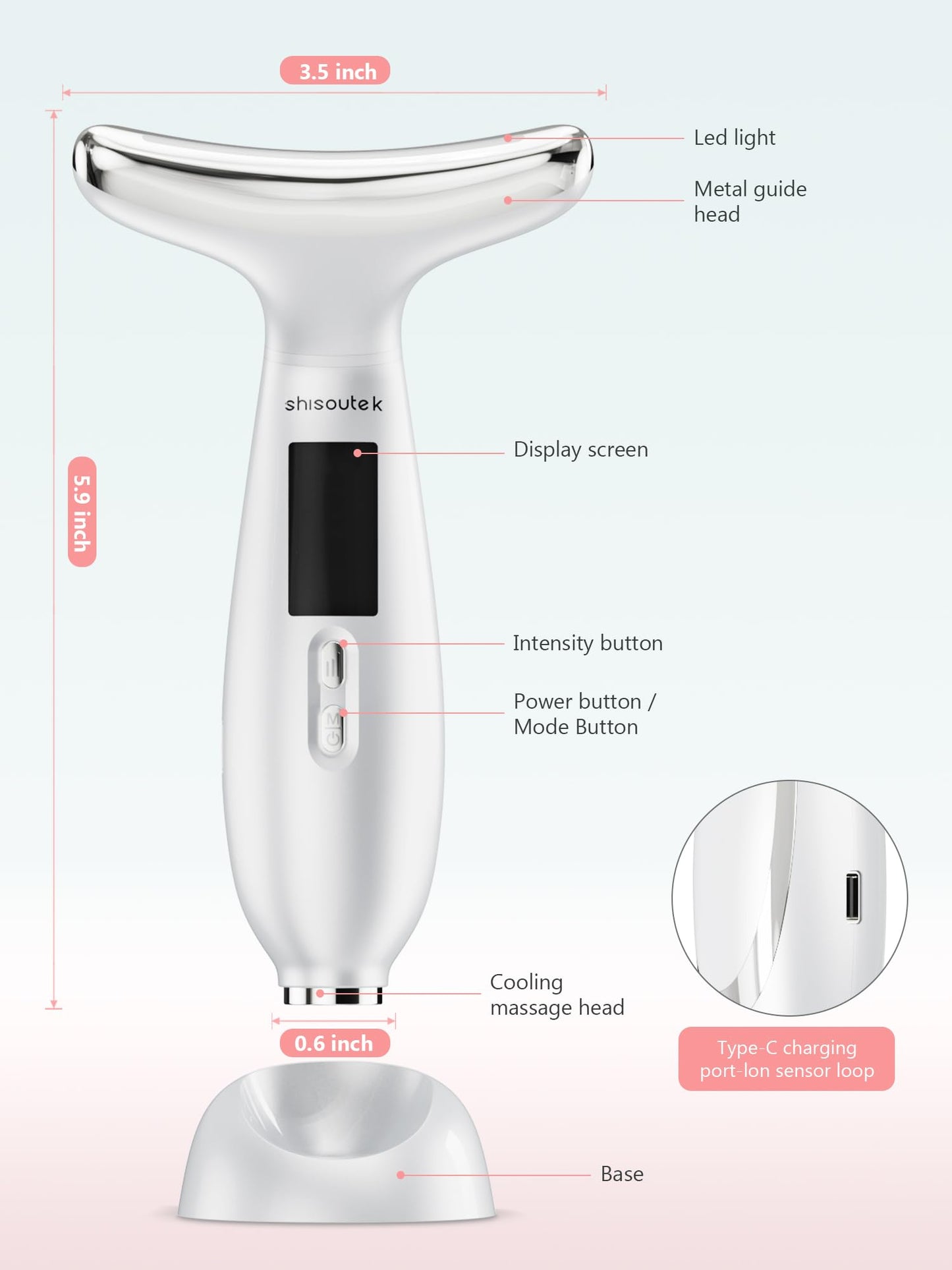 Face Lifting Device Facial Massager: Electric Skin Lift Neck Beauty Machine with 5°C Cooling Head - 45°C EMS Microcurrent Massage 6 Modes 4 LED- Face Sculpting Device Anti-Wrinkle Tightening Eye Body
