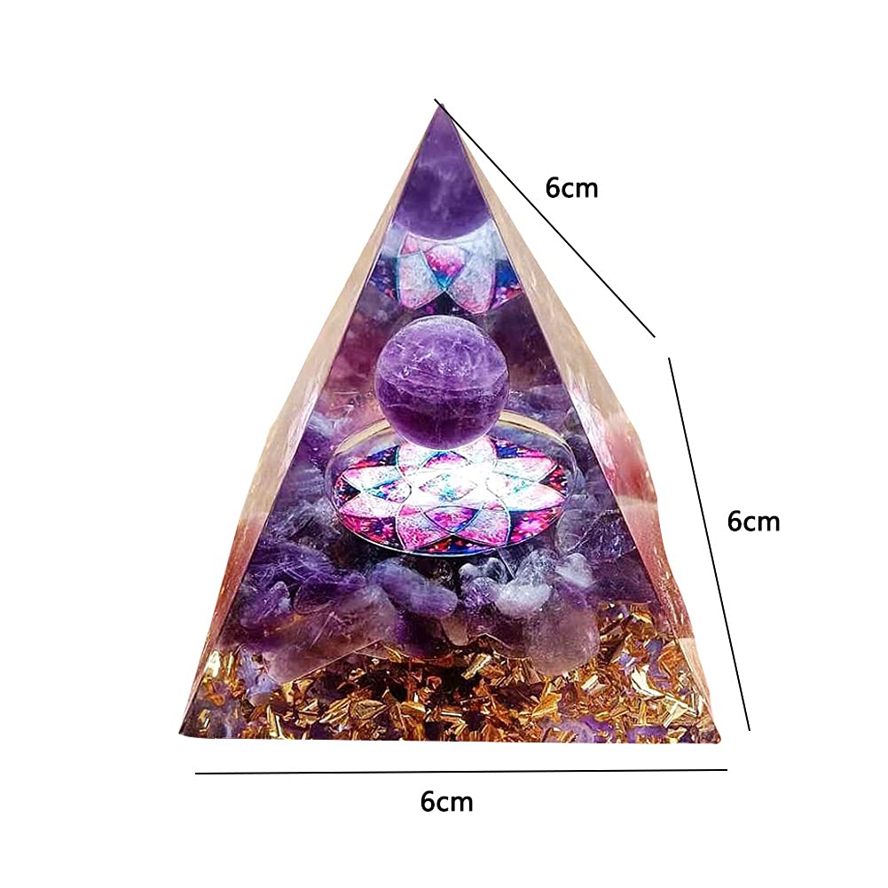 ycyingcheng Pyramid Ogan Crystal Energy Tower Nature Reiki Chakra Crushed Stone, Negative Energy Remover Blessing Home Office Ornaments, Healing Crystal Boost Immune System Meditation, 6cm