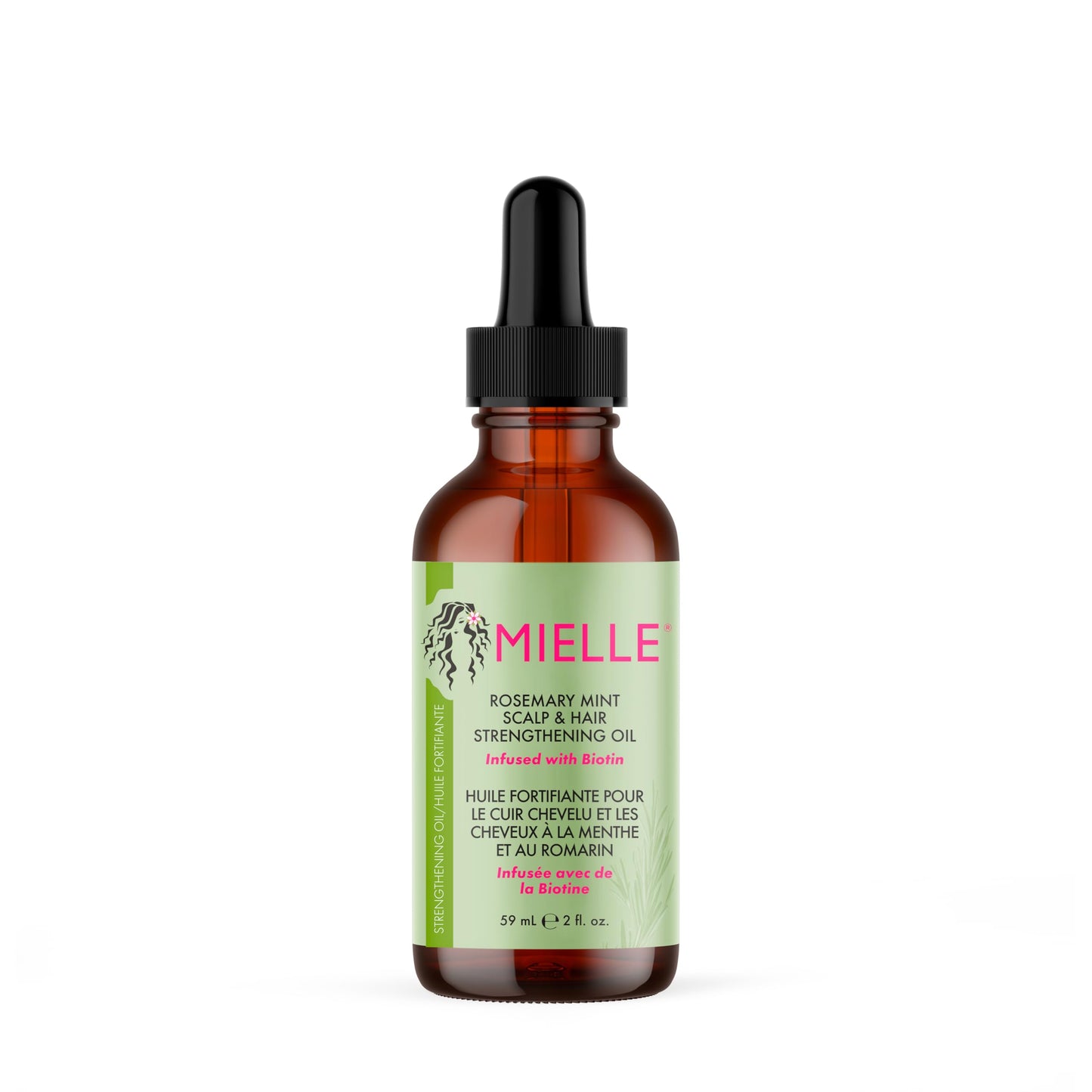 Mielle Rosemary Mint Scalp & Hair Strengthening Oil for All Hair Types, Biotin Infused, 59 ml (Pack of 1)