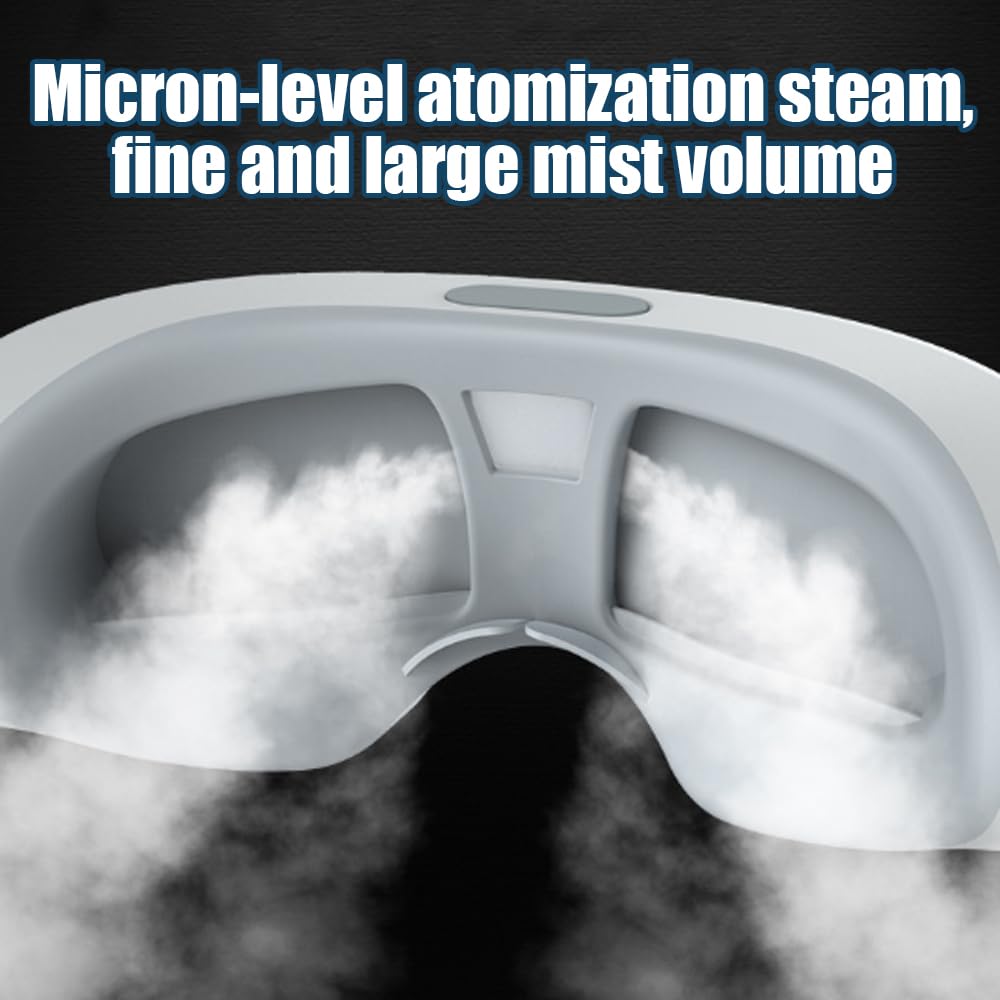 Qurevia Eye Steamer, Qurevia- Steam Therapy Mask, 2 Levels Adjustable Smart Hot & Cold Steam Eye Mask, Rechargeable Eye Care Device, Relax Eye Relief Tired Eyes, Relieve Dryness in 5 Minutes (1pcs)