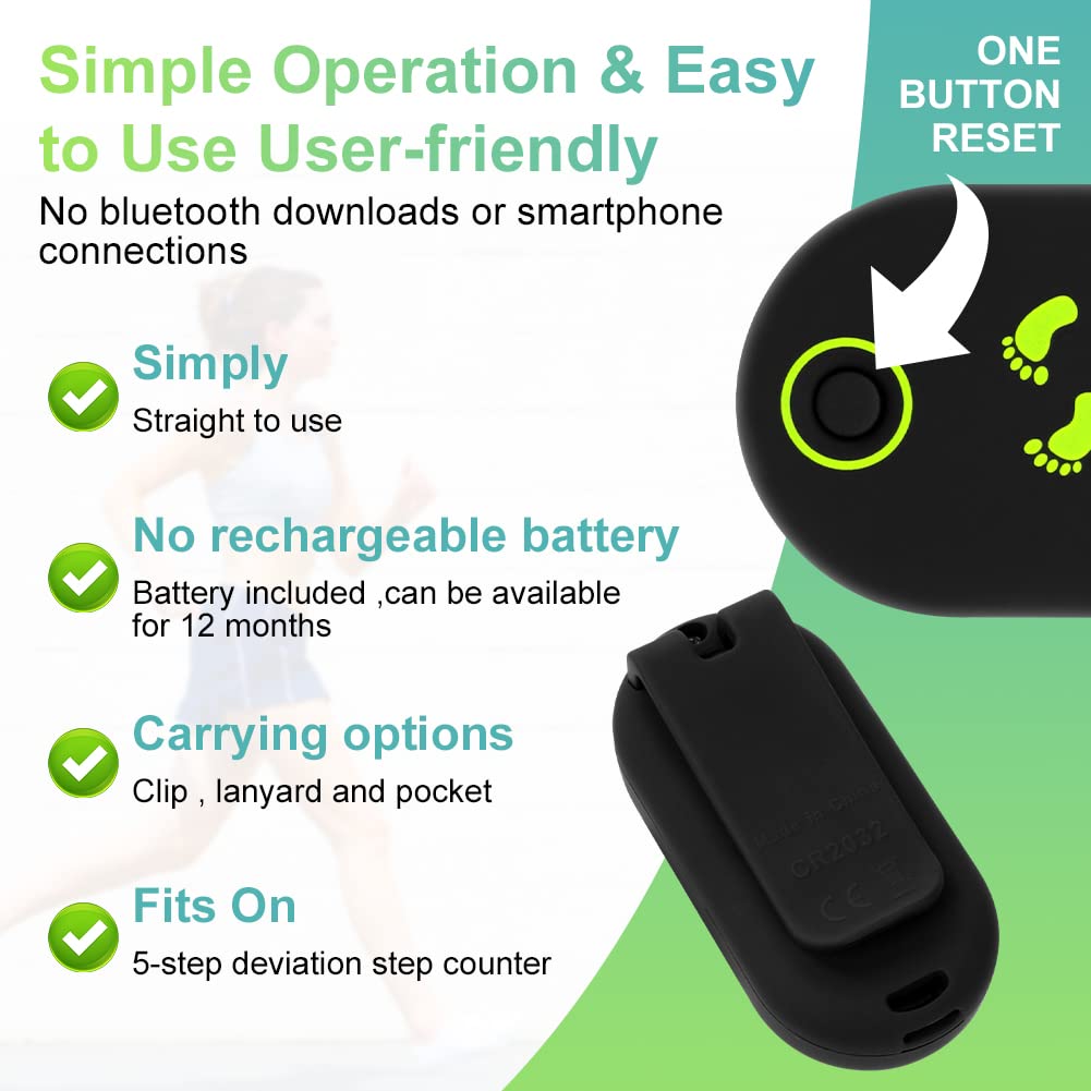 Flintronic Mini 3D Walking Pedometer – Portable Clip Tracker