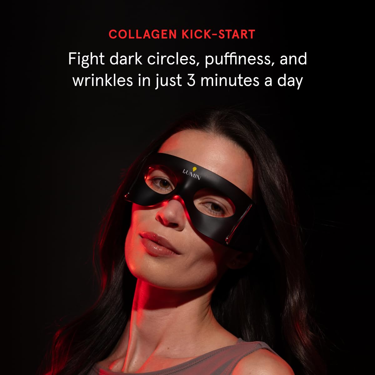 Luminator LED Eye Mask for Men and Women, Boost Collagen, Reduce Dark Circles & Wrinkles, Red Light Therapy for Under-Eye Treatment & Rejuvenation - Only 3 Minutes a Day