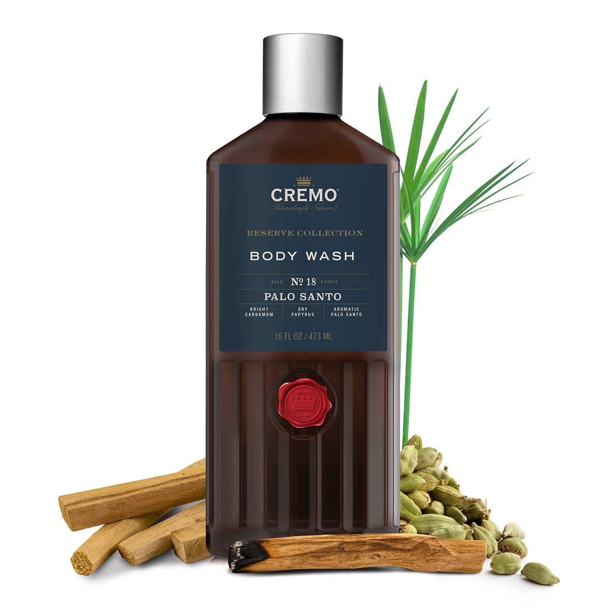 Cremo Reserve Collection Body Wash, Men's Shower Gel for Body Skin Care, Palo Alto Luxury Fragrance, 473 ml