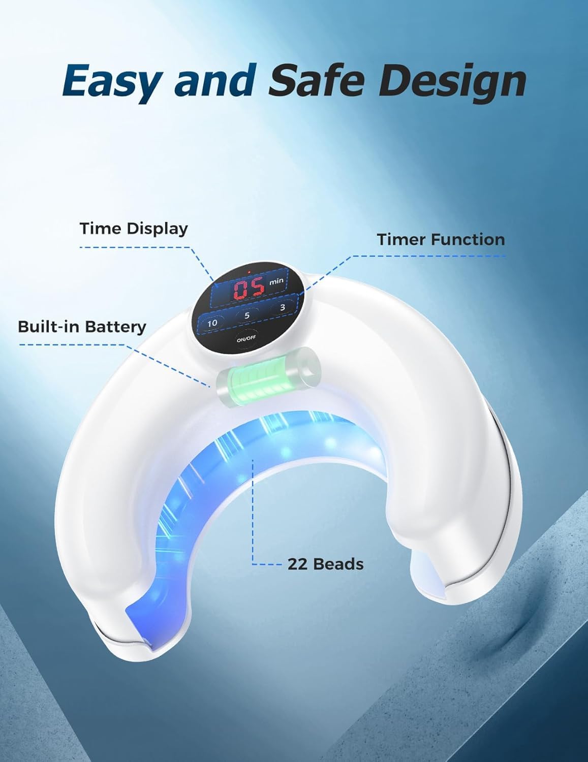 Rechargeable Nail Fungus Laser Device, Nail Laser Treatment Device for Damaged and Discolored Nails, Effective Home Use Solution for Multiple Toenails & Fingernails