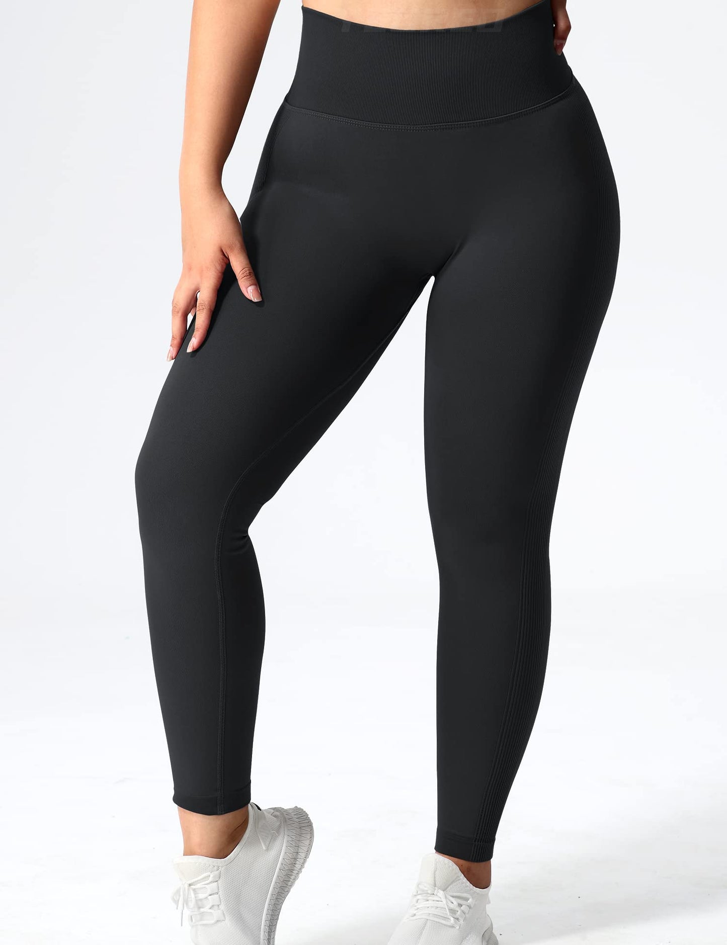 YEOREO Womens Scrunch Gym Leggings High Waist Bums Lifting TIK Tok Workout Fitness Sports Seamless Leggings Black S