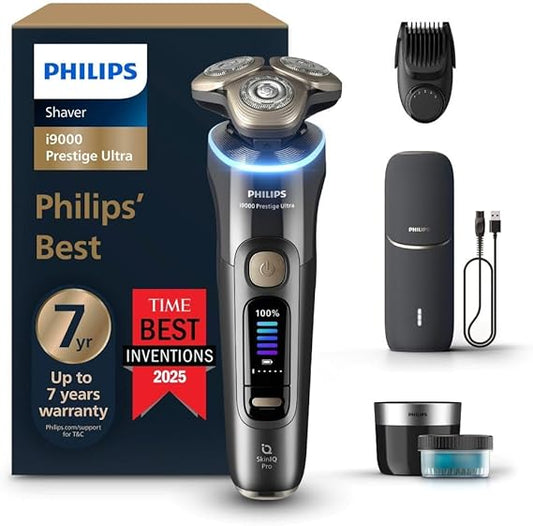 Philips Shaver i9000 Prestige Ultra – Wet & Dry Electric Shaver (Dark Slate, XP9402/46)
