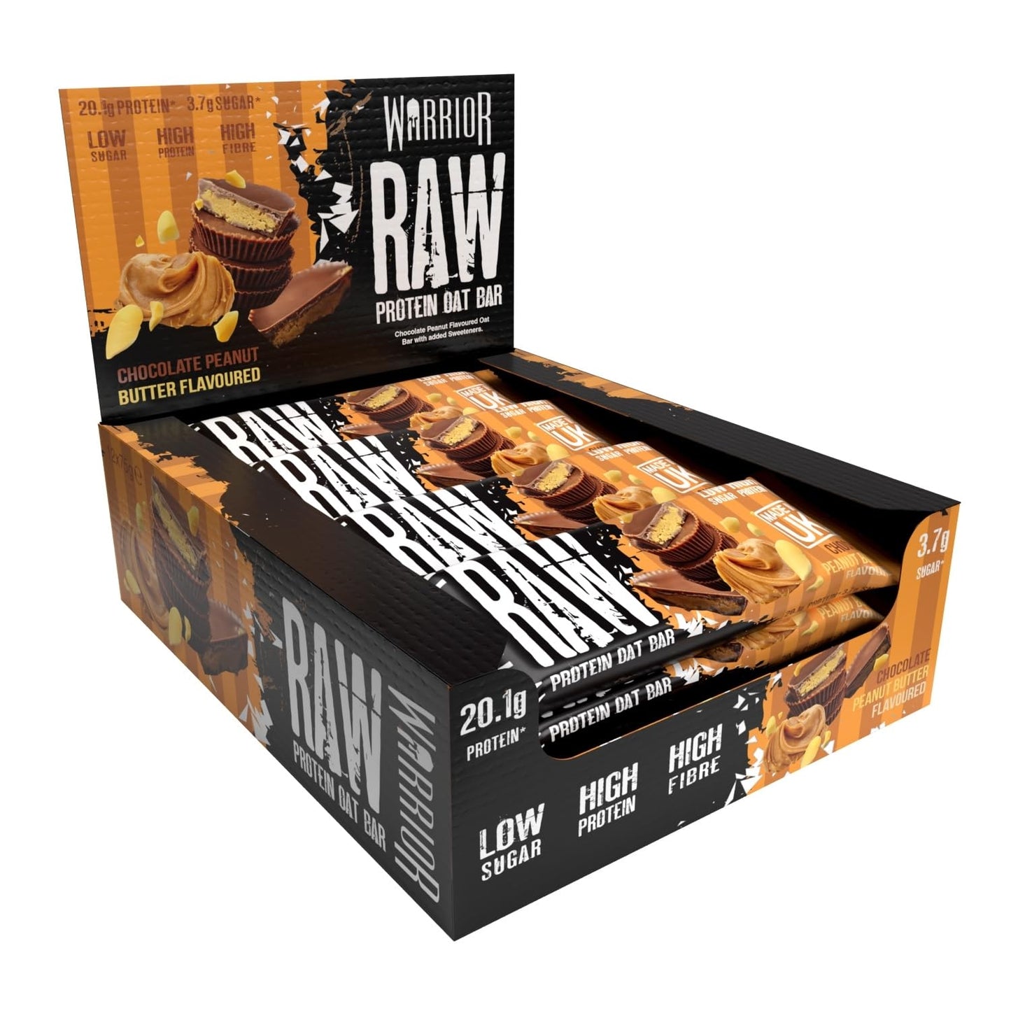Warrior RAW Protein Bar Chocolate Peanut Butter – 12×75 g | TRYTLION