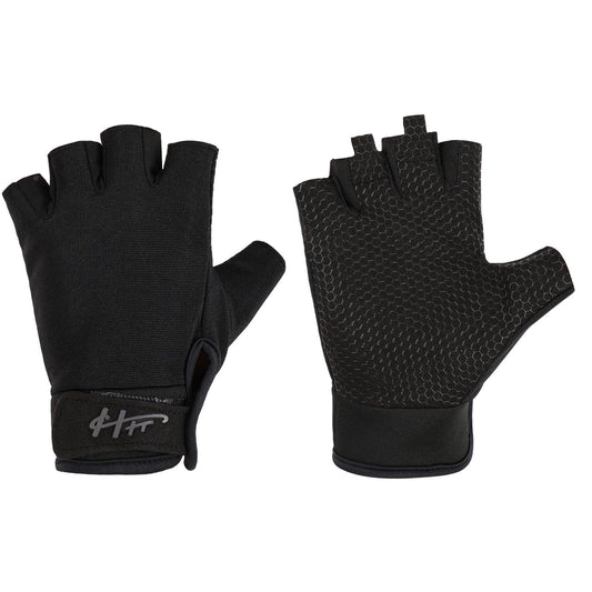 Fingerless Gloves Fishing Gloves Water Anti-Slip Sun Protection Gloves Performance Adjustable Gloves for Men Women Kayaking Paddling Climbing Biking Sailing Training Sport Fitness (Black, M)