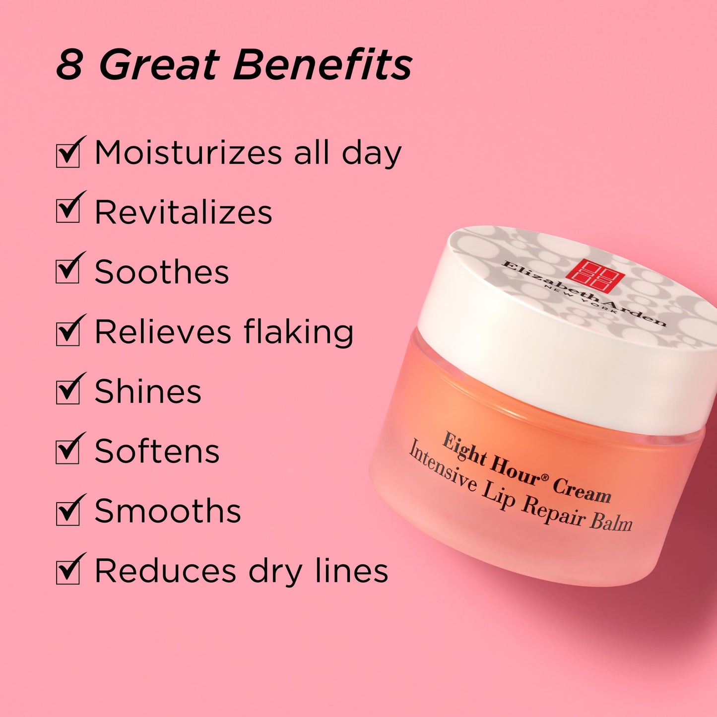 Elizabeth Arden Eight Hour Cream Intensive Lip Repair Balm for Dry & Chapped Lips, 11.6ml, Long-lasting Moisture & Conditioning for Dry Lips, Unisex