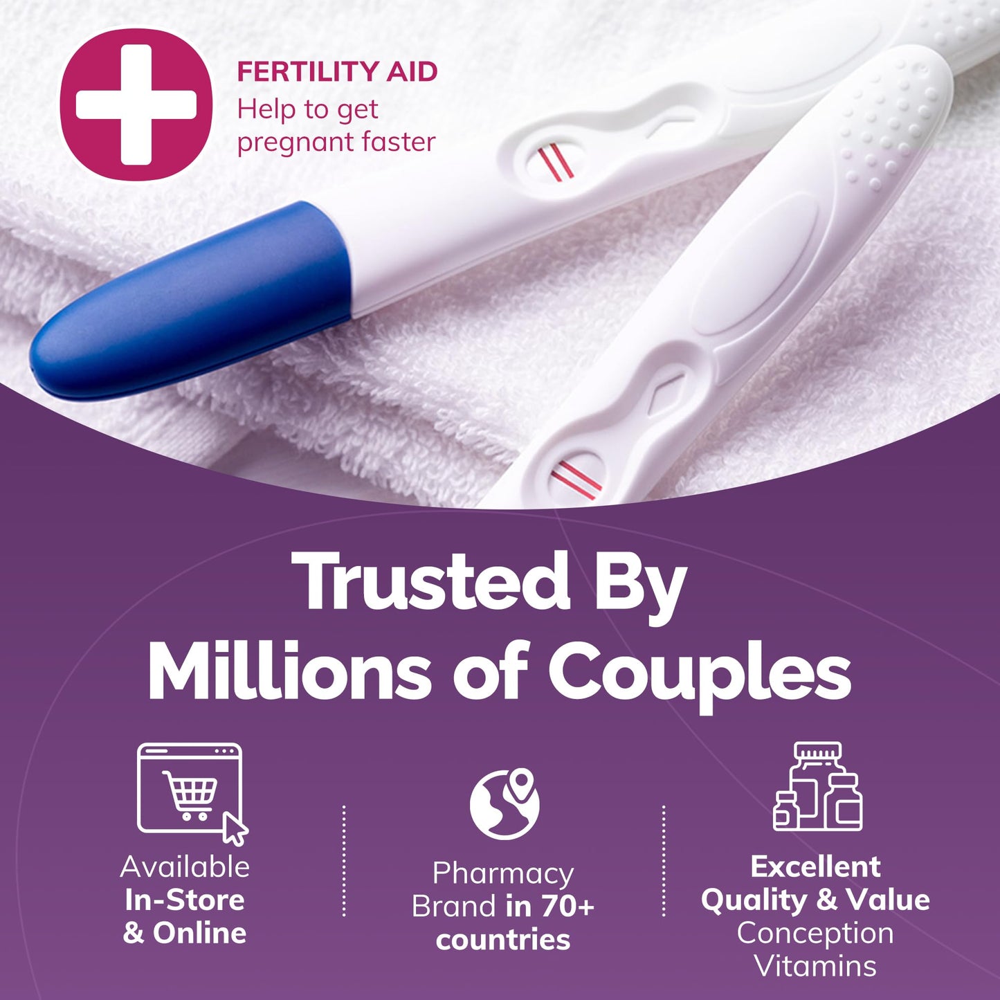 Conceive Plus Fertility Supplements for Women - Support Body Regulation & Healthy Female Reproductive System - 21 Vitamins for Conception - 30 Day Supply for Hormone Balance, Biotin - 60 Capsule