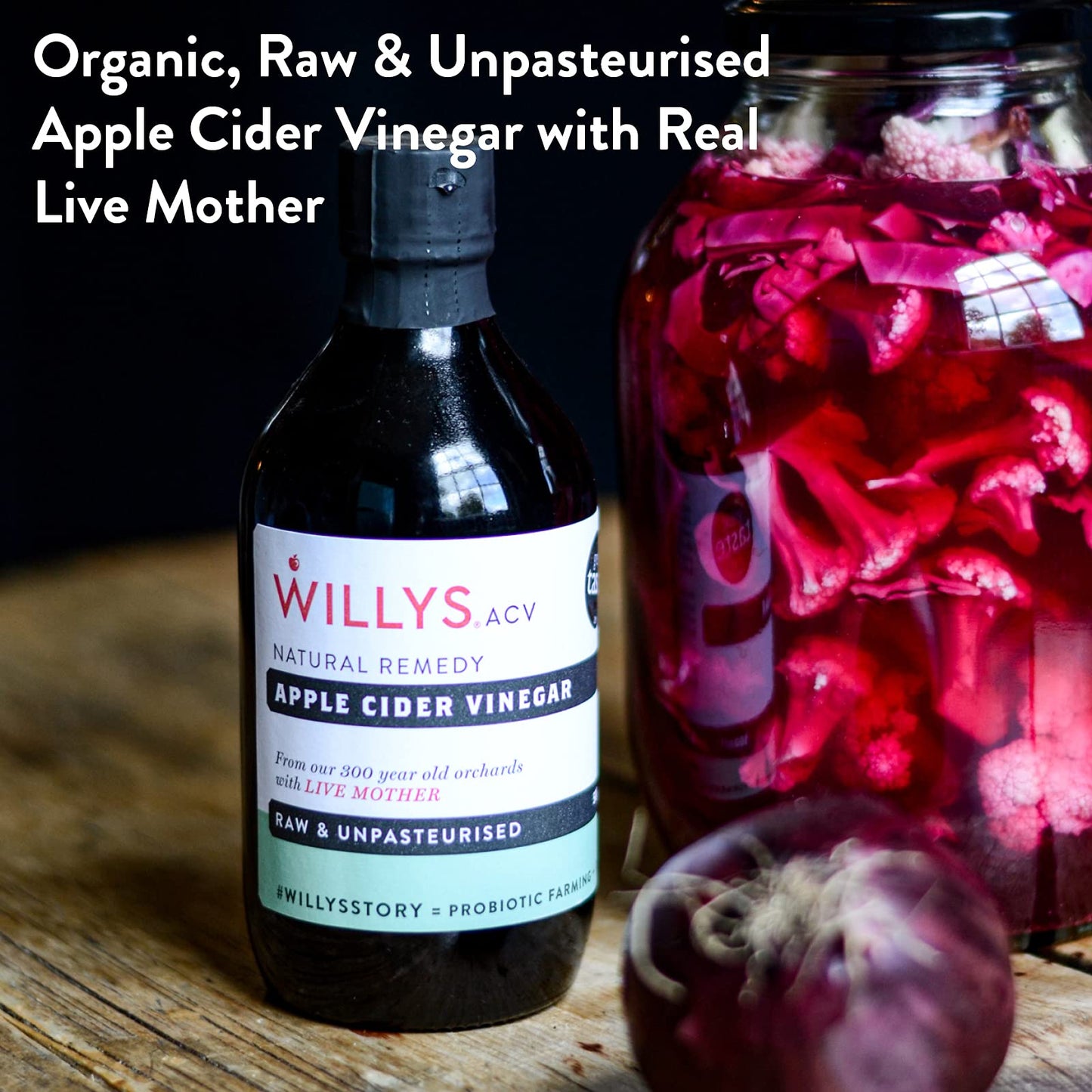 WILLY'S Apple Cider Vinegar with Live Mother - Probiotics For Detox & Gut Health - 5L Refill Bag In Box - Sustainable ACV