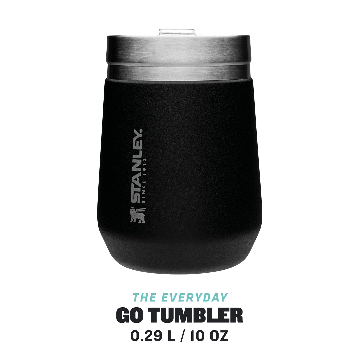 Stanley Go Everyday Tumbler 0.29L - Stainless Steel Travel Mug For Wine, Cocktails, Coffee, Tea - Keeps Cold / Hot For Hours - BPA-Free - Dishwasher Safe - Matte Black Pebble