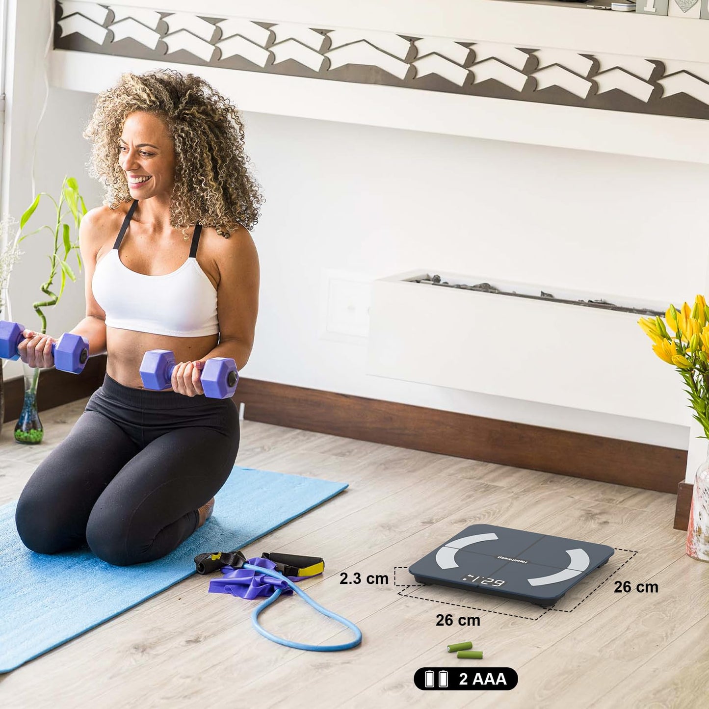 Healthkeep Scales for Body Weight with App 13 Body Composition Metrics, Smart Digital Bathroom Scales Bluetooth Weighing Scale Compatible with iOS Android, Max 400lb/180kg, Blue