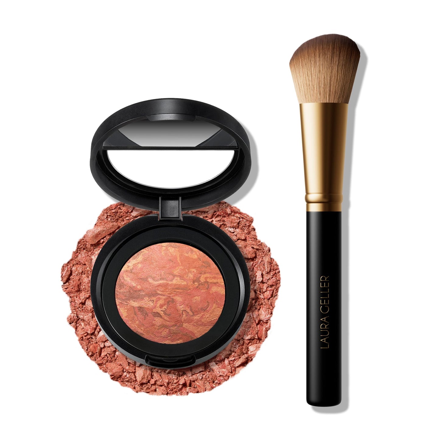 Laura Geller Baked Blush-n-Brighten Set – Beachy Horizon + Brush | TRYTLION