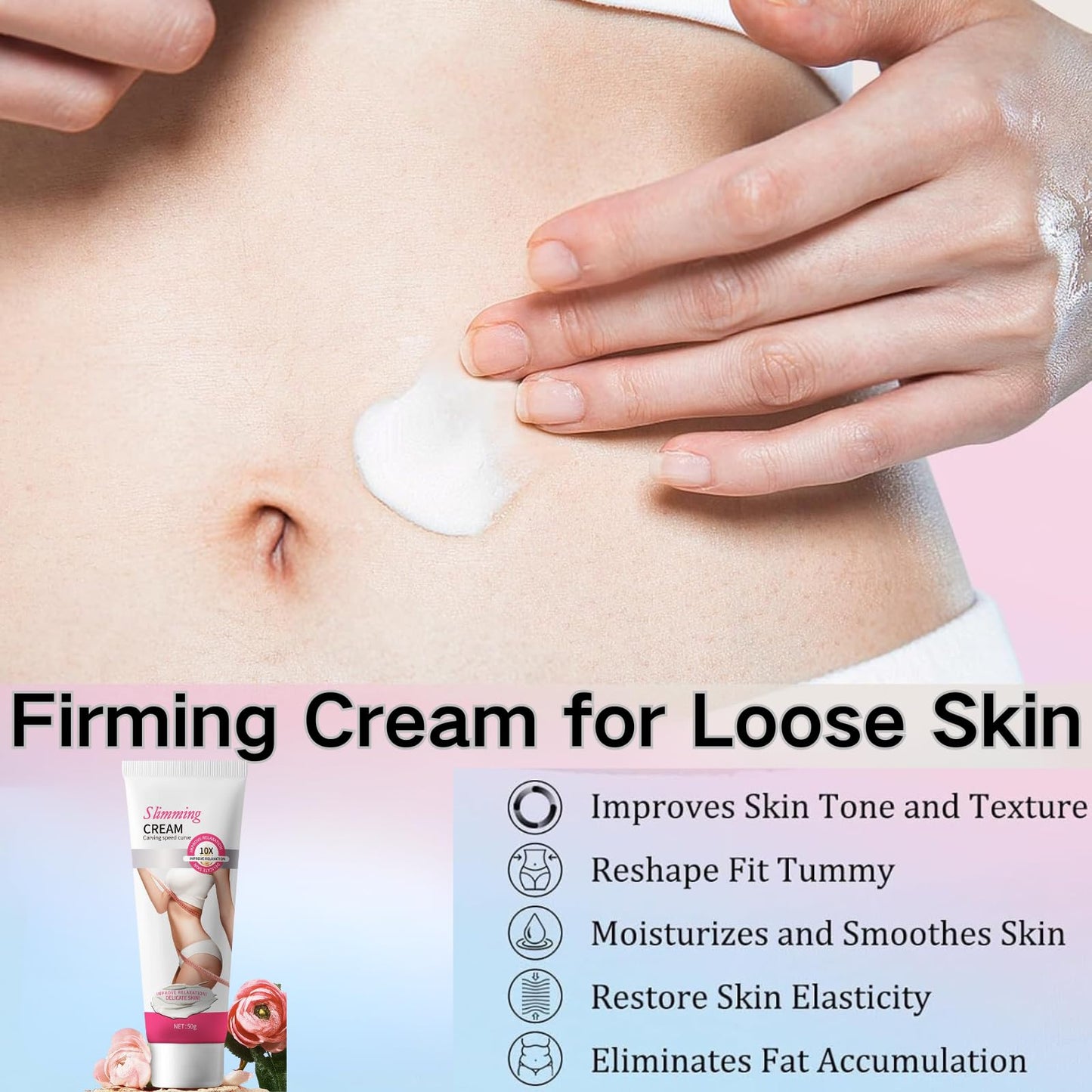 Fat Burning Cream for Women - Skin Tightening Body Shaping Cream with Cellulite Remover - Belly Fat Burner & Cellulite Cream for Loose Skin - Fast-Acting Slimming Cream for Weight Loss & Smooth Skin