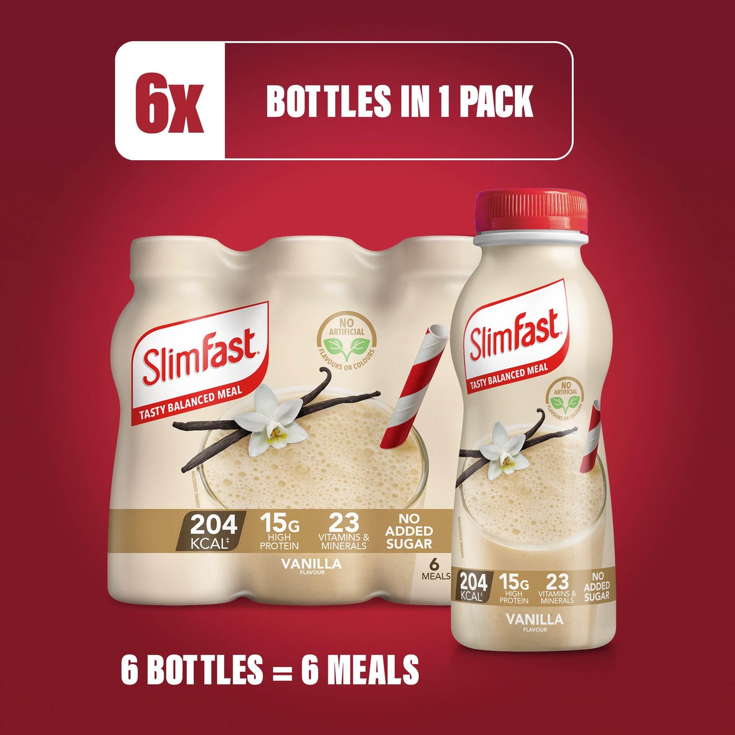 SlimFast Ready To Drink Vanilla Shake – 6×325 ml | TRYTLION